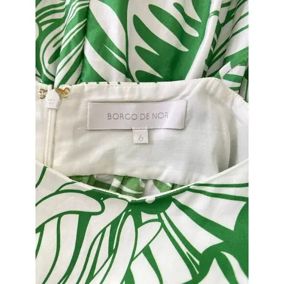 Borgo De Nor Calypso Green Merle Cotton Sleeveless Maxi Dress Gown Tuckernuck - Picture 12 of 13